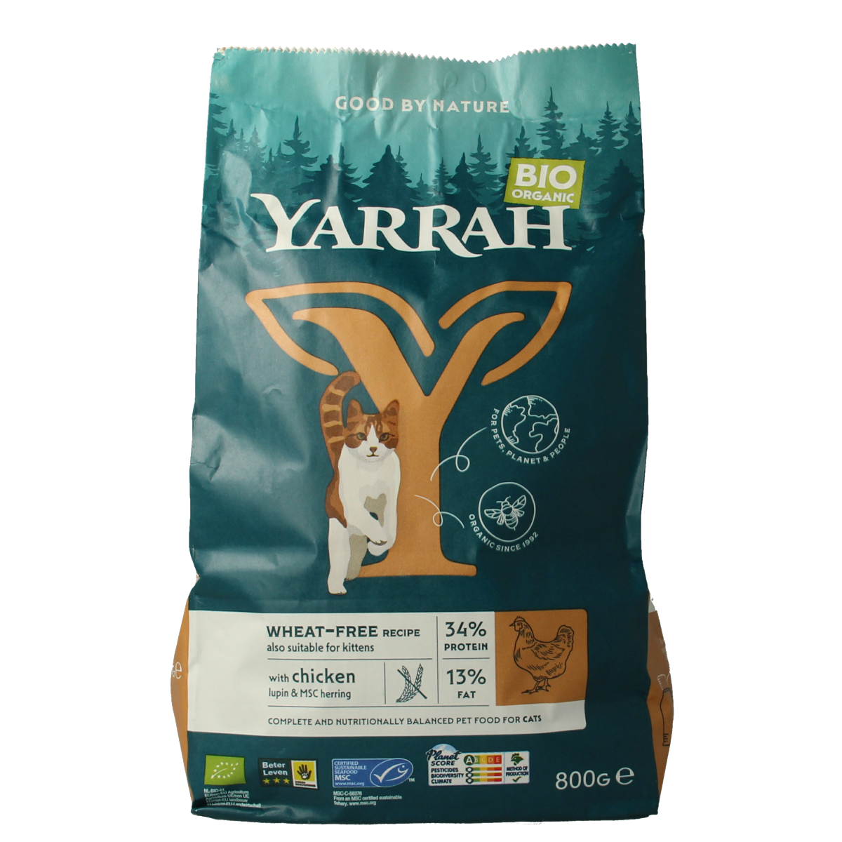 Yarrah Kattenvoer wheat-free bio 800.00 Gram