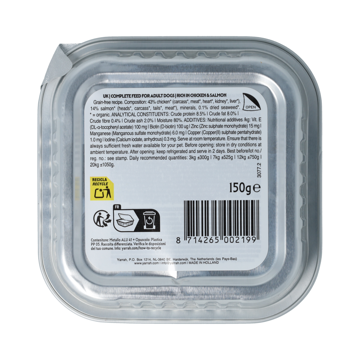 Yarrah Yarrah BIO Dog Paté with Salmon & Seaweed 150g 150.00 Gram