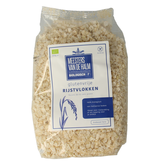 De Halm Rijstvlokken bio 500.00 Gram