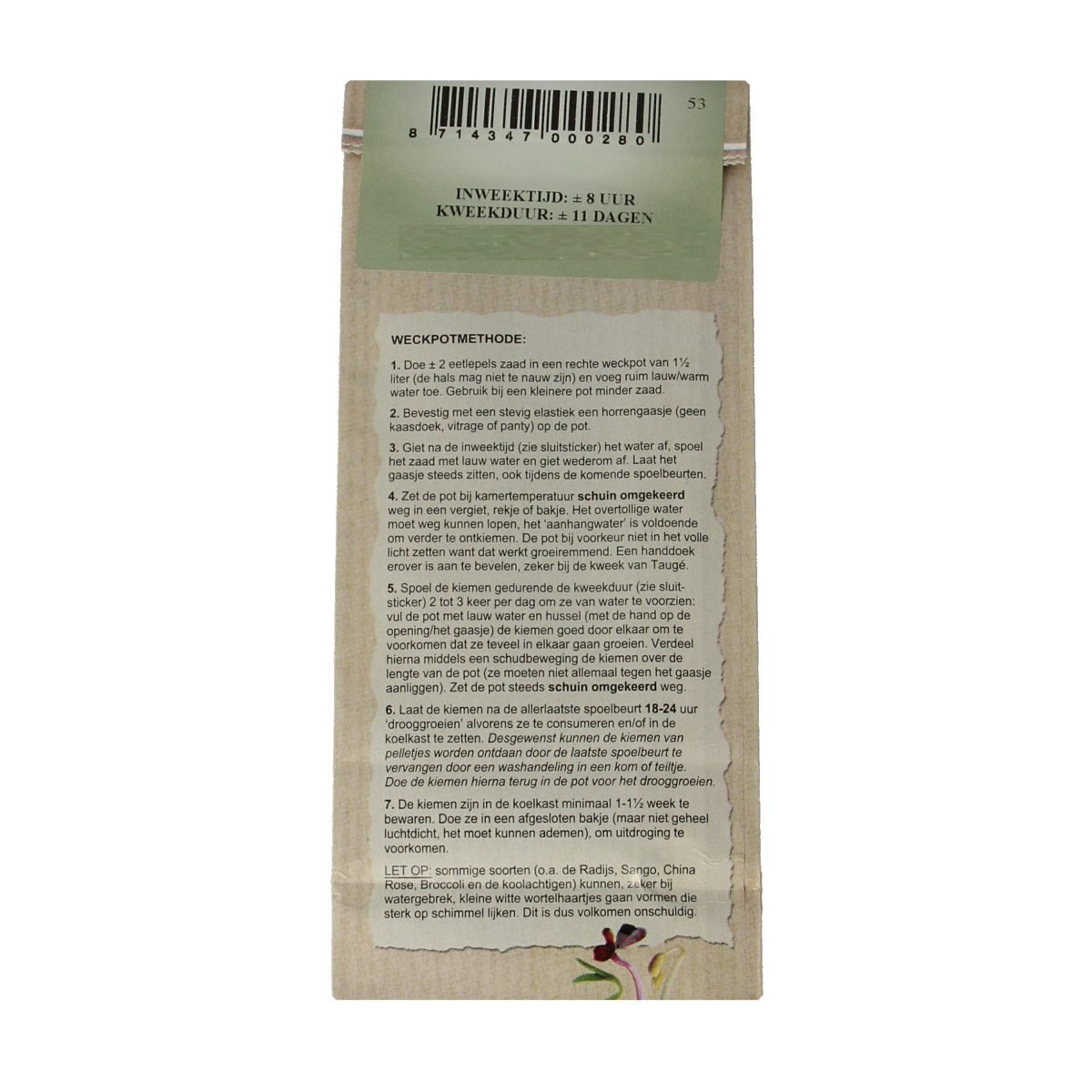 Peuleschil Chinese preizaad bio 90.00 Gram