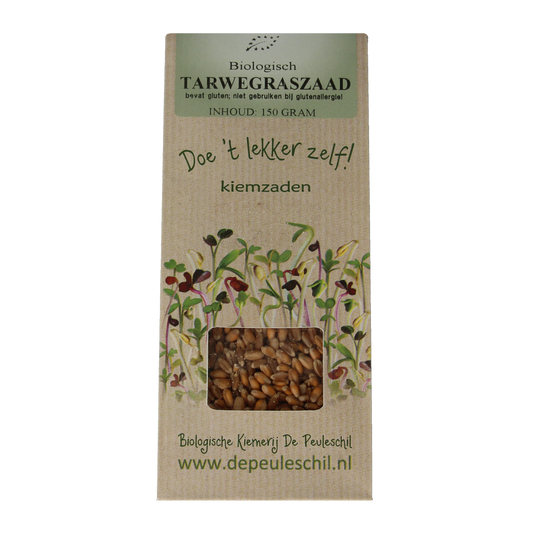 Peuleschil Tarwegras zaad bio 150.00 Gram