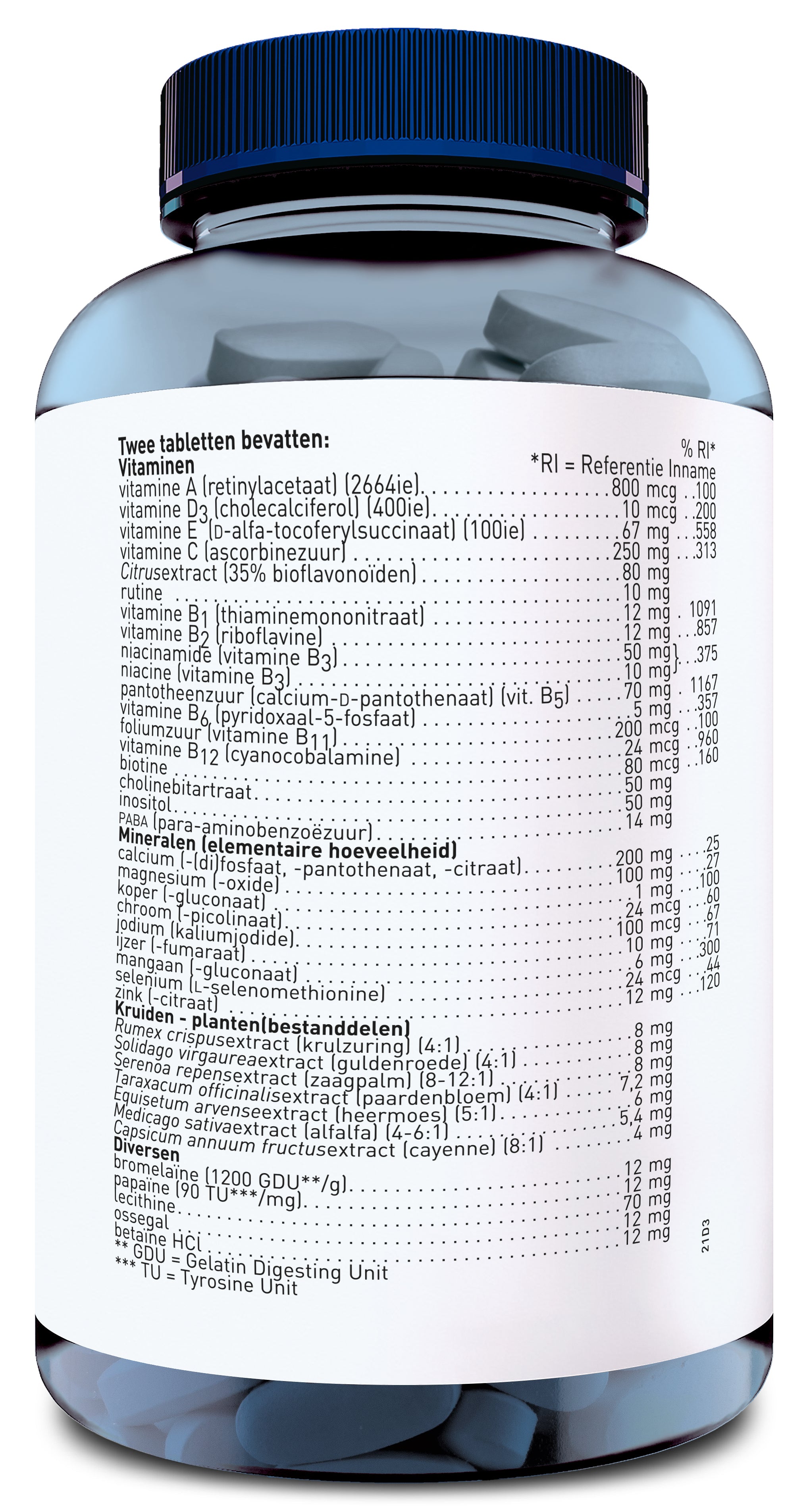 Orthica Multi 4 all multivitamin tablets in a blister pack, showing the colorful capsules and packaging.