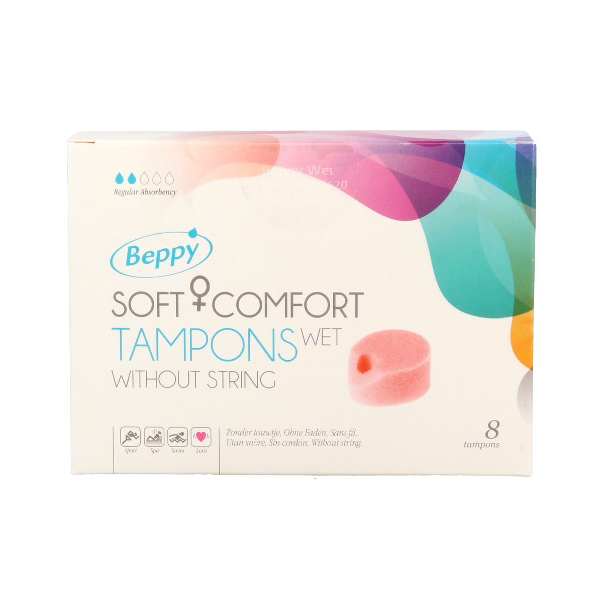 Beppy Soft+ comfort tampons wet 8.00 Stuks