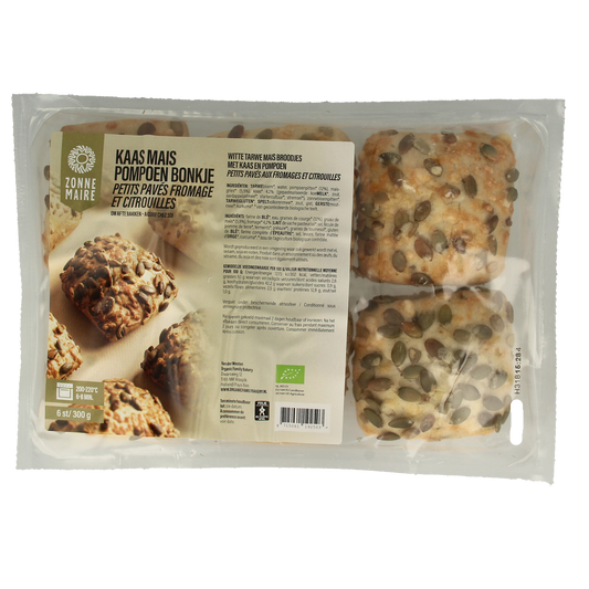 Zonnemaire Kaas mais broodje pompoenpit bio 300.00 Gram