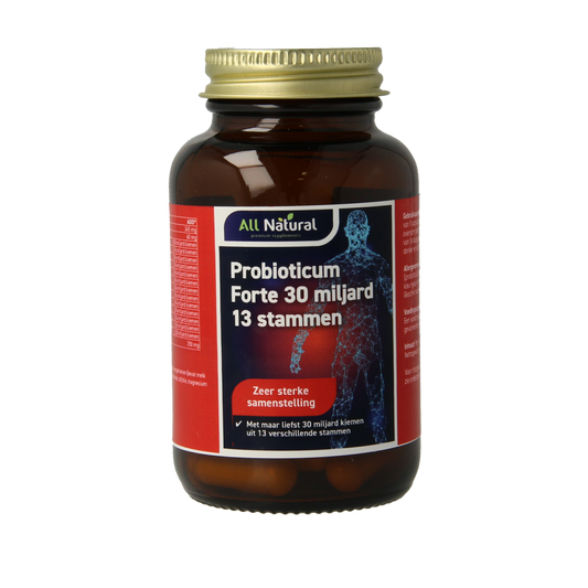 All Natural Pro Bioticum Forte capsules containing micro-organisms, dietary supplement for gut health, 30 capsules.
