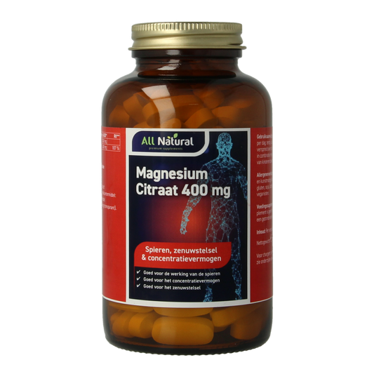 All Natural Magnesium citraat 400mg 120 Tabletten