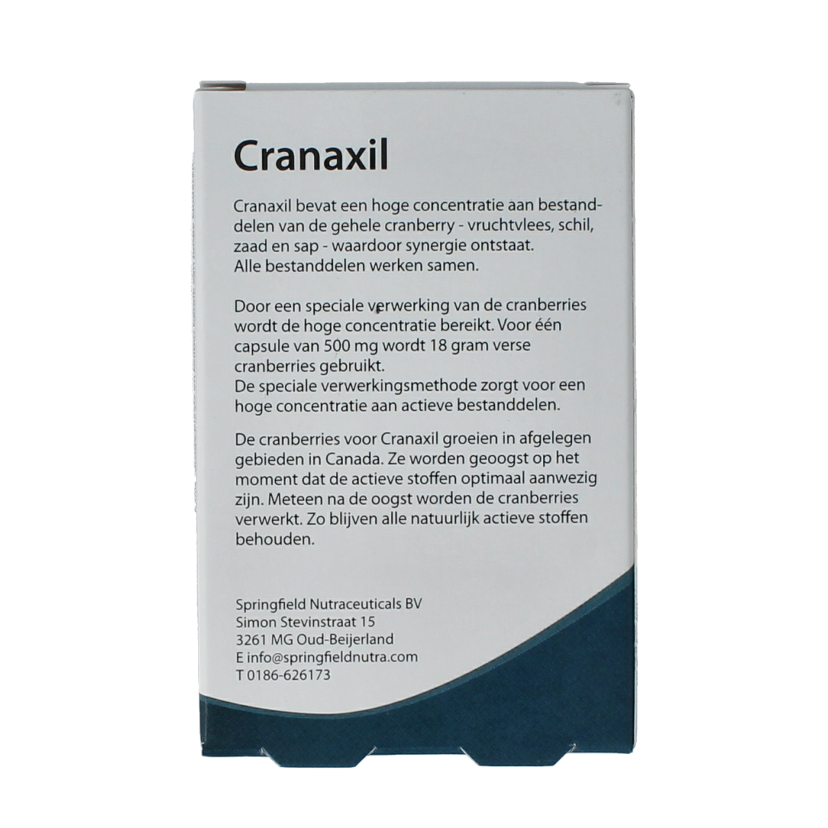 Springfield Cranaxil cranberry 500mg 30.00 Vegetarische capsules