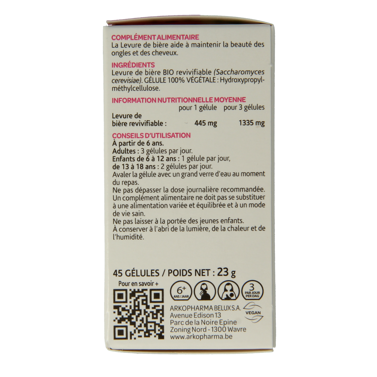 Arkocaps Biergist bio 45.00 Capsules