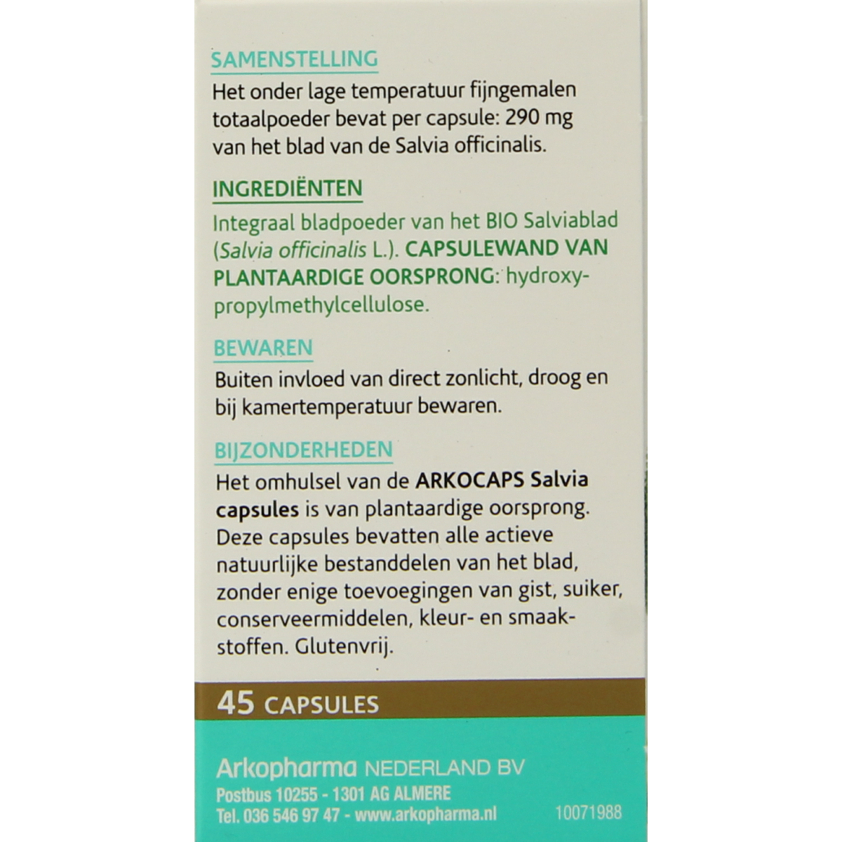 Arkocaps Salvia bio 45.00 Capsules