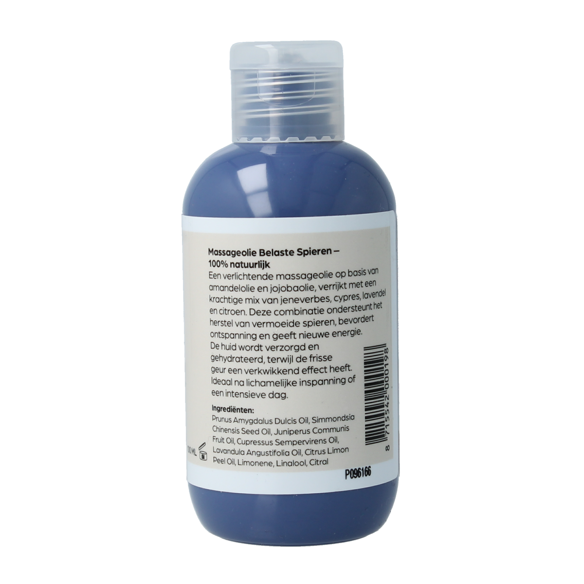 Volatile massage oil for muscle relief in a 100ml bottle, featuring a clear label with product details.
