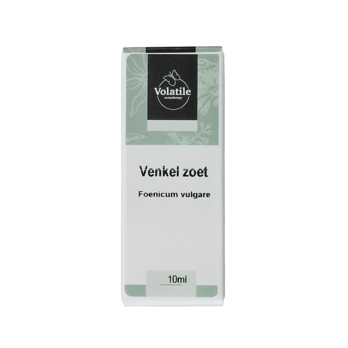 Volatile Venkel zoet essential oil bottle, 10ml, with a clear label and golden liquid inside, used for aromatherapy and natural remedies.