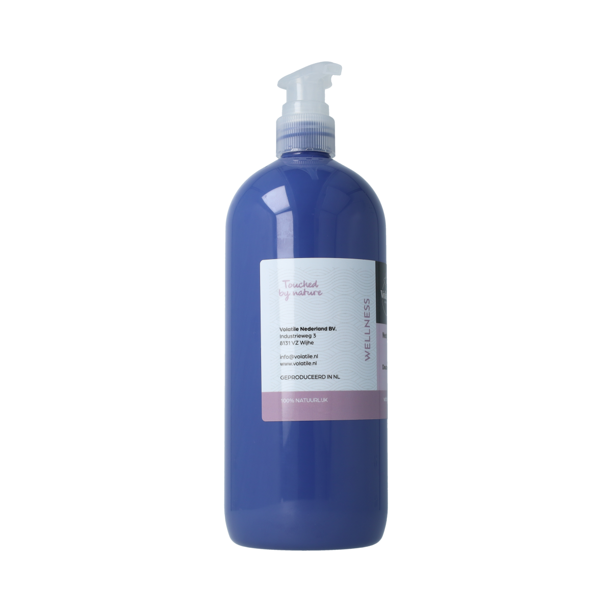 Volatile Douchegel neutraal 1 liter bottle with a simple blue and white design, suitable for gentle skin cleansing in the shower.