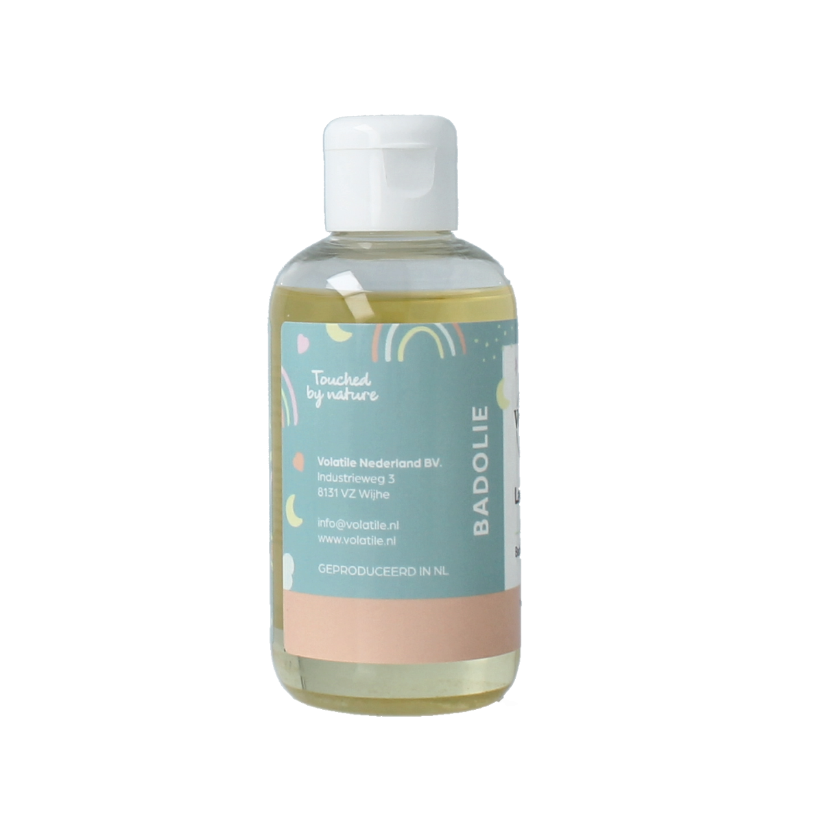 Volatile Badolie baby lavendel bottle, 150ml, natural lavender bath and shower oil, gentle skincare for babies.