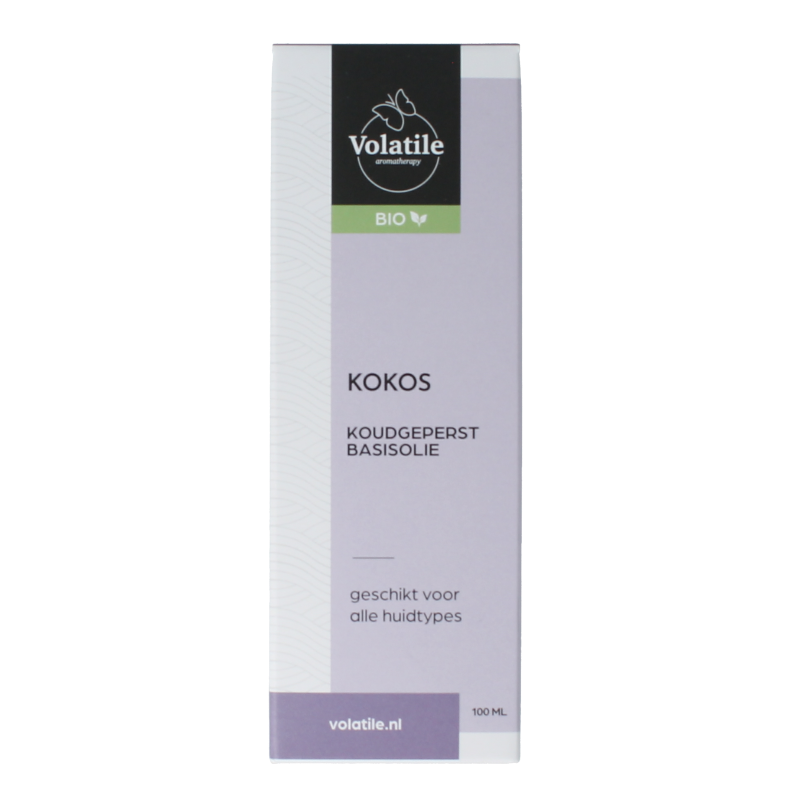 Volatile Kokos koudgeperst basisolie bio glazen fles 100 Milliliter