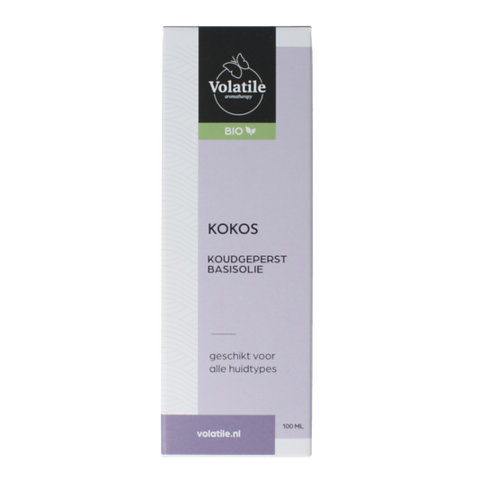 Volatile Kokos koudgeperst basisolie bio glazen fles 100.00 Milliliter
