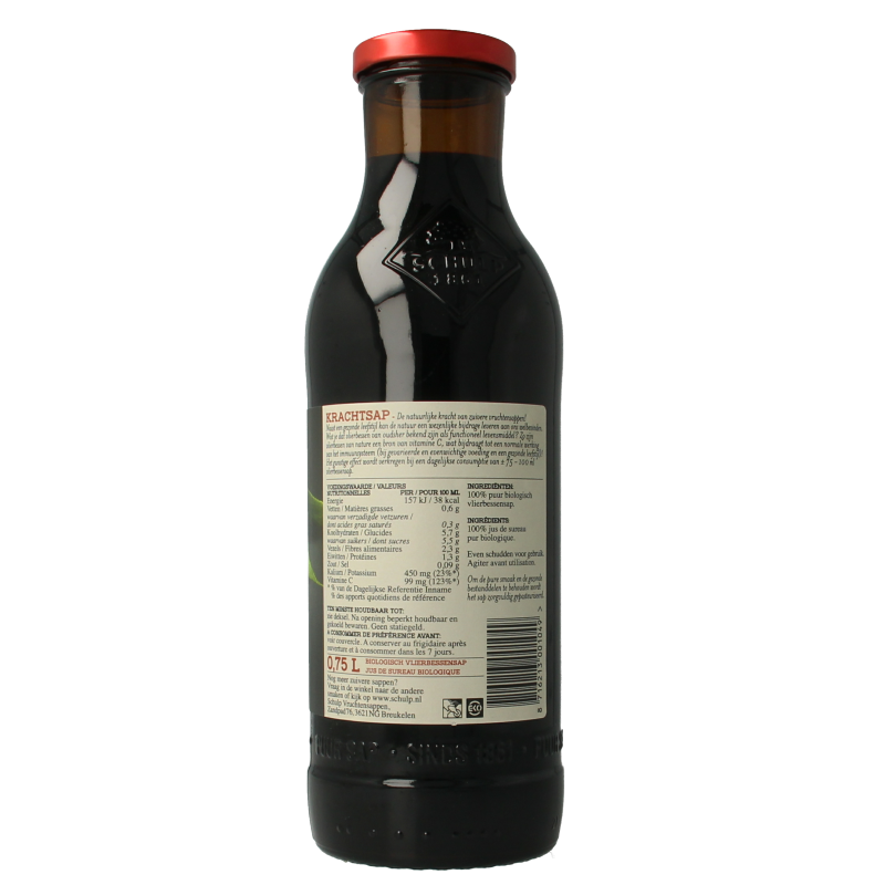 Schulp Krachtsap vlierbessensap puur bio 750 Milliliter