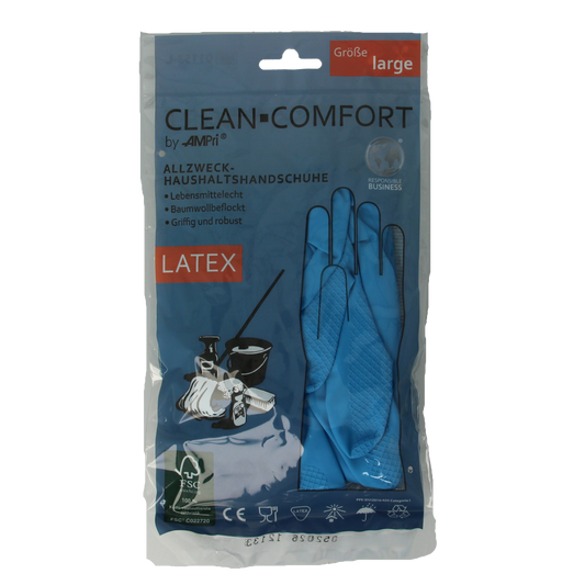 CLEAN-COMFORT Huishoudhandschoen blauw maat L 1.00 Paar