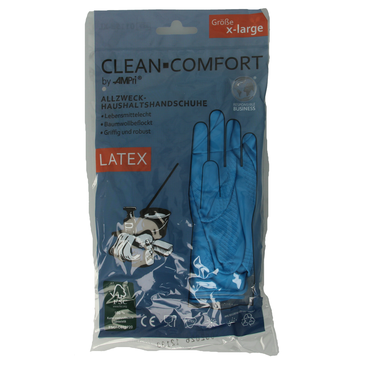 CLEAN-COMFORT Huishoudhandschoen blauw maat XL 1.00 Paar