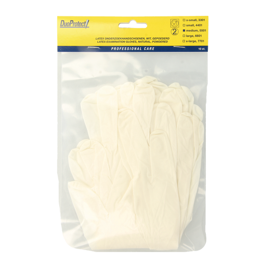 Duoprotect Handschoen latex medium 10.00 Stuks
