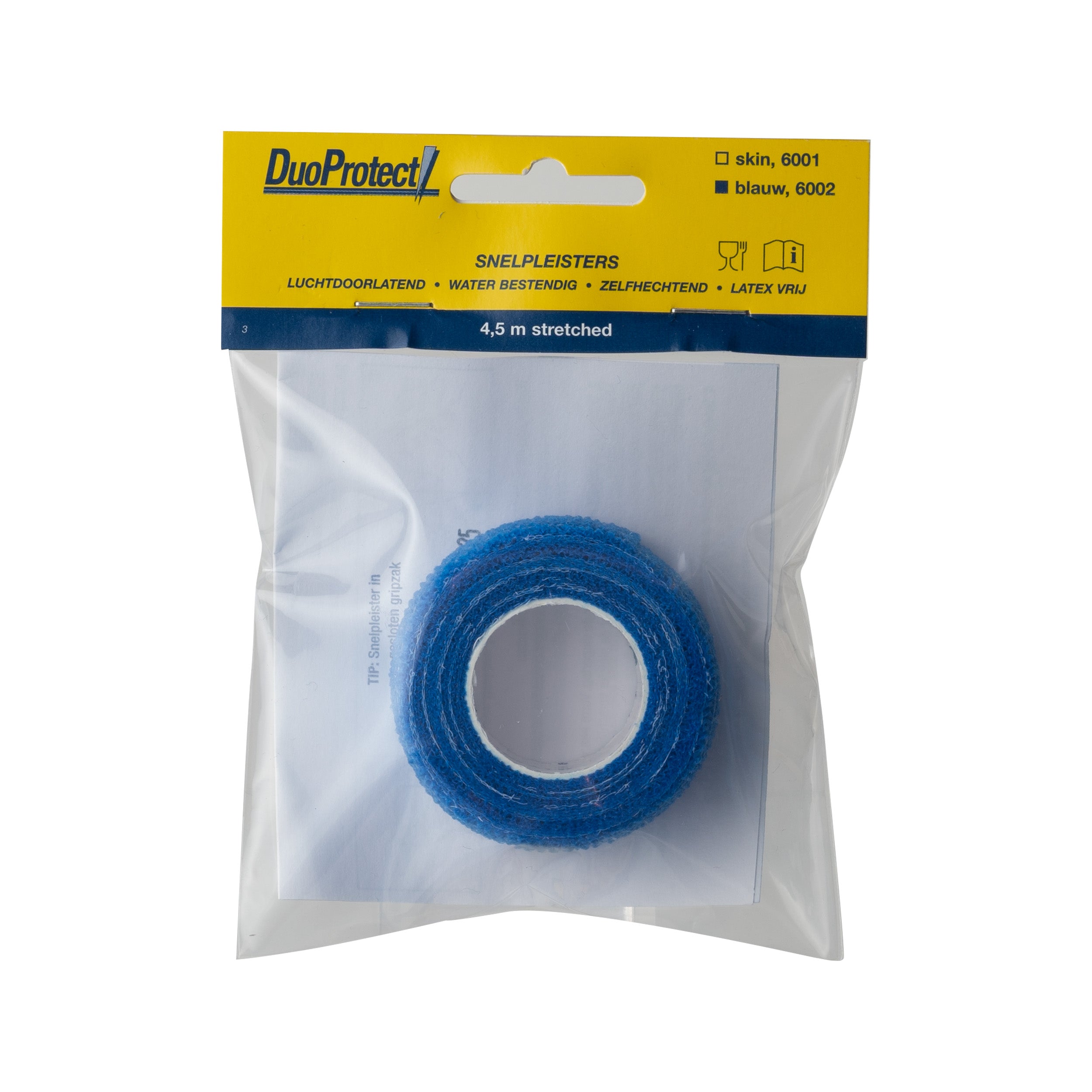 Blue Duoprotect Snelpleisters on a roll, designed for quick and effective wound protection, from Duoprotect pleisters en tape collection.