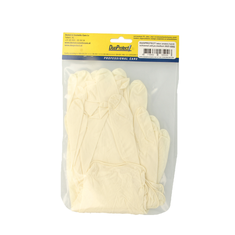 Duoprotect Handschoen latex poedervrij medium 10 Stuks
