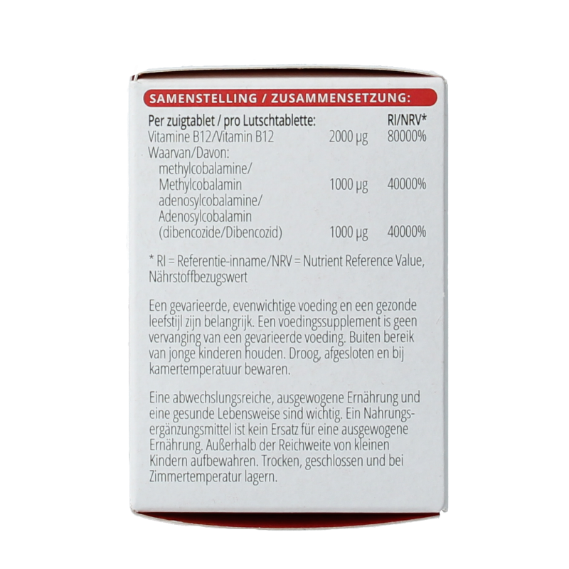 Vitals Vitamine B12 2000 mcg 100 Zuigtabletten
