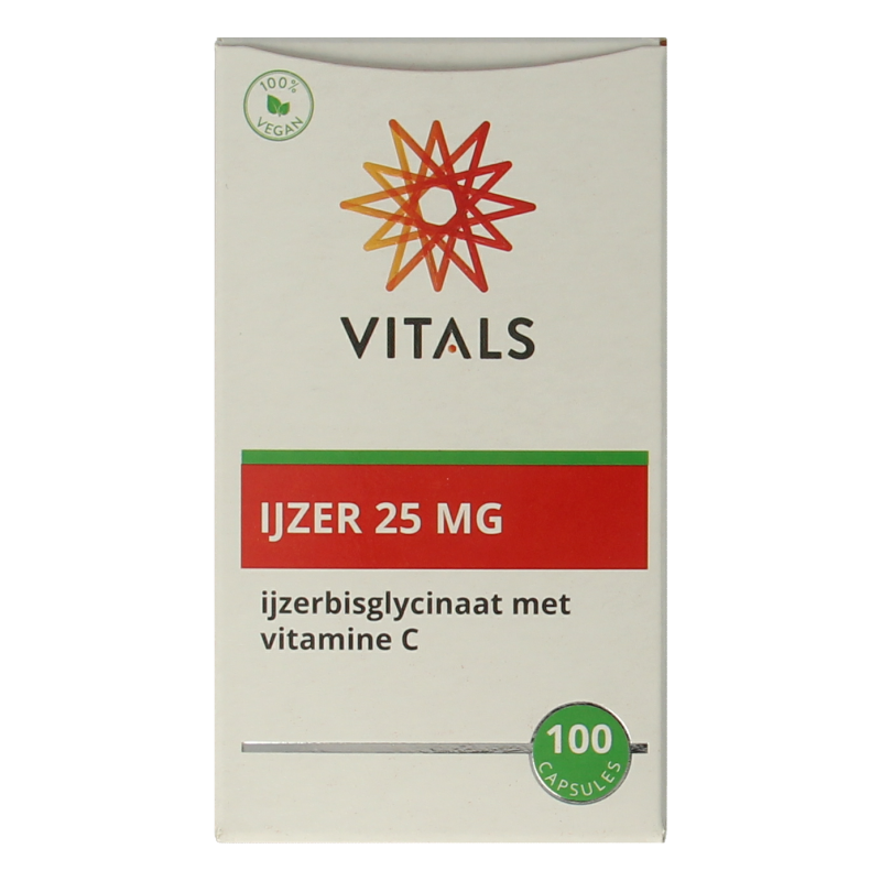 Vitals IJzer 25mg met vitamine C 100 Capsules