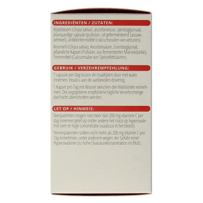 Vitals IJzer 25mg met vitamine C 100 Capsules