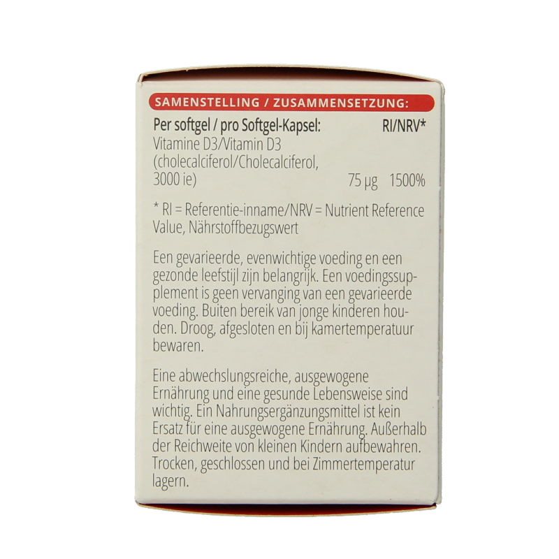 Vitals Vitamine D3 3000IE 100 Softgels