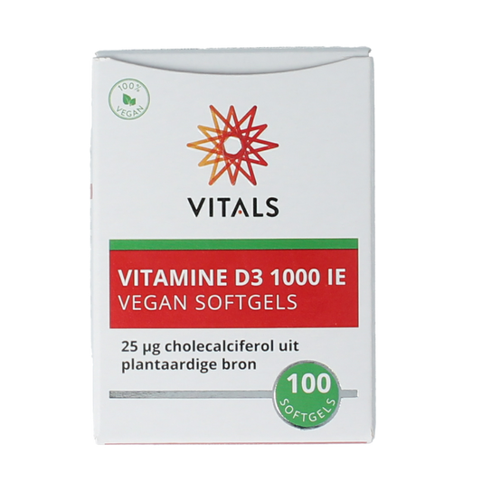 Vitals Vitamine D3 1000IE vegan 100.00 Softgels
