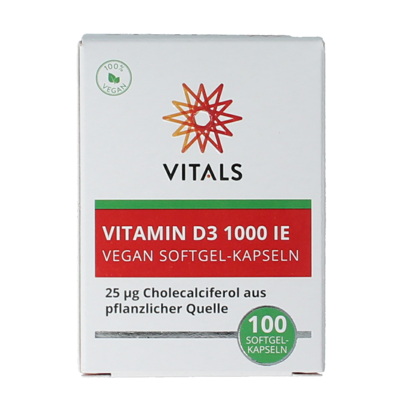 Vitals Vitamine D3 1000IE vegan 100 Softgels