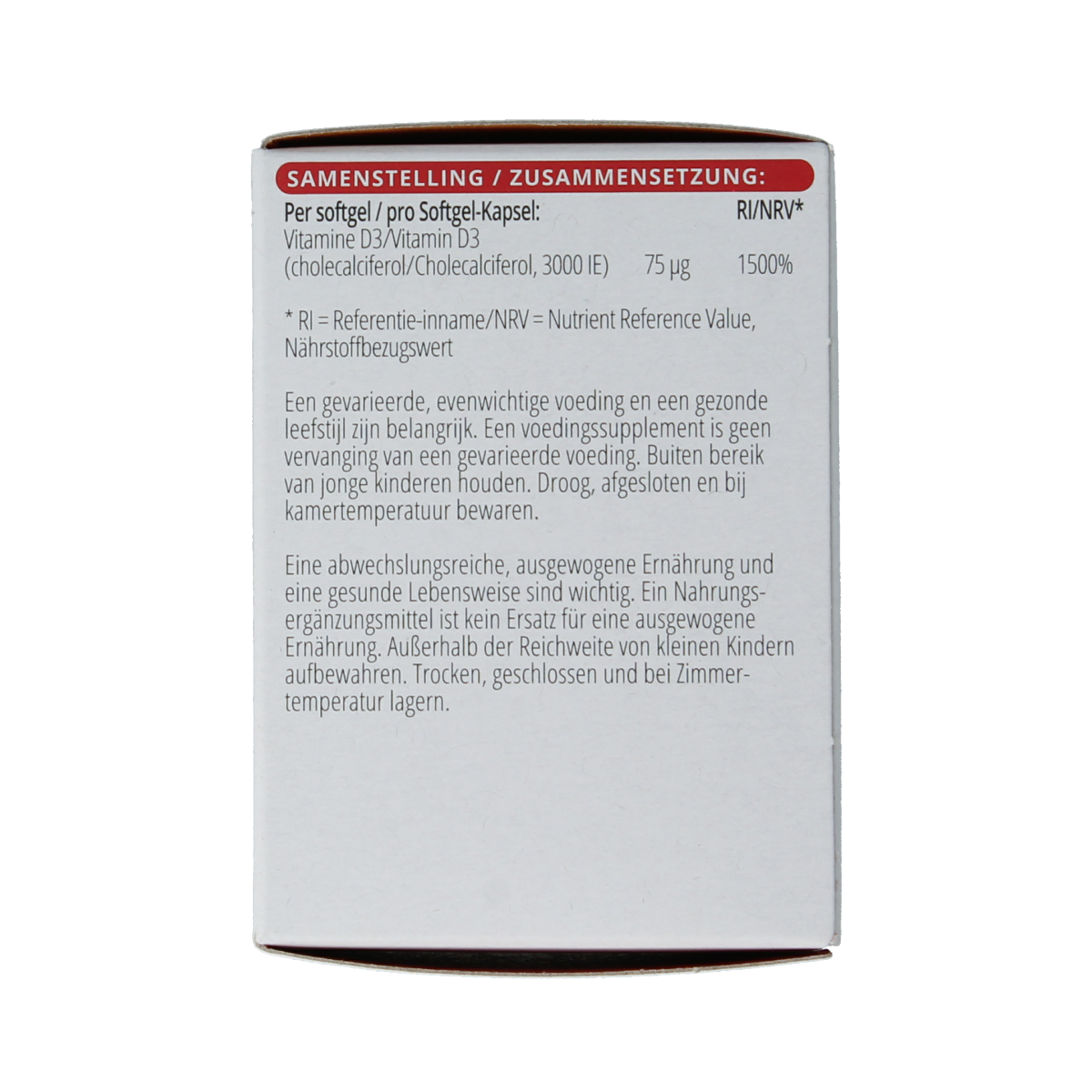 Vitals Vitamine D3 3000 ie 100.00 Softgels
