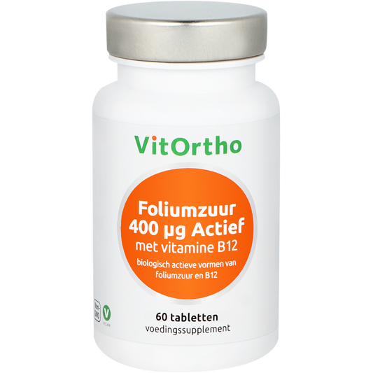VitOrtho Foliumzuur 400 mcg met vitamine B12 60.00 Tabletten