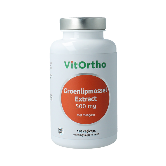 VitOrtho Groenlipmosselextract 500mg 120.00 Vegetarische capsules