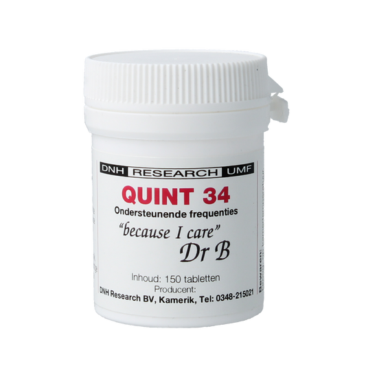 DNH Quint 34 herbal supplement tablets in a blister pack, natural remedy product from DNH brand.