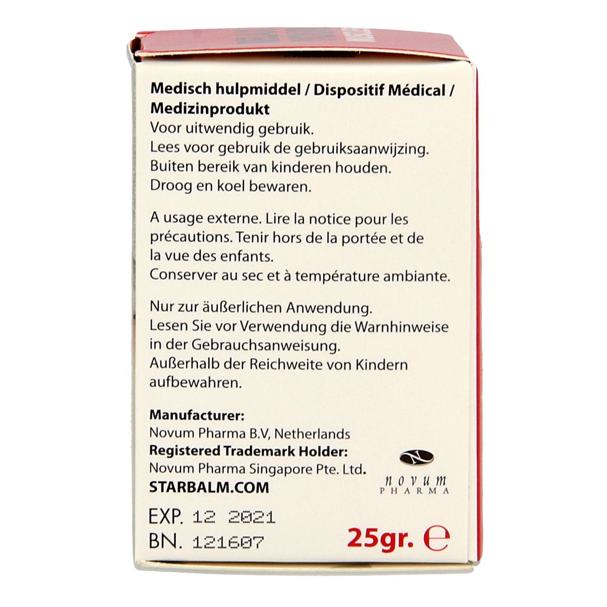 Star balm Rood 25.00 Gram