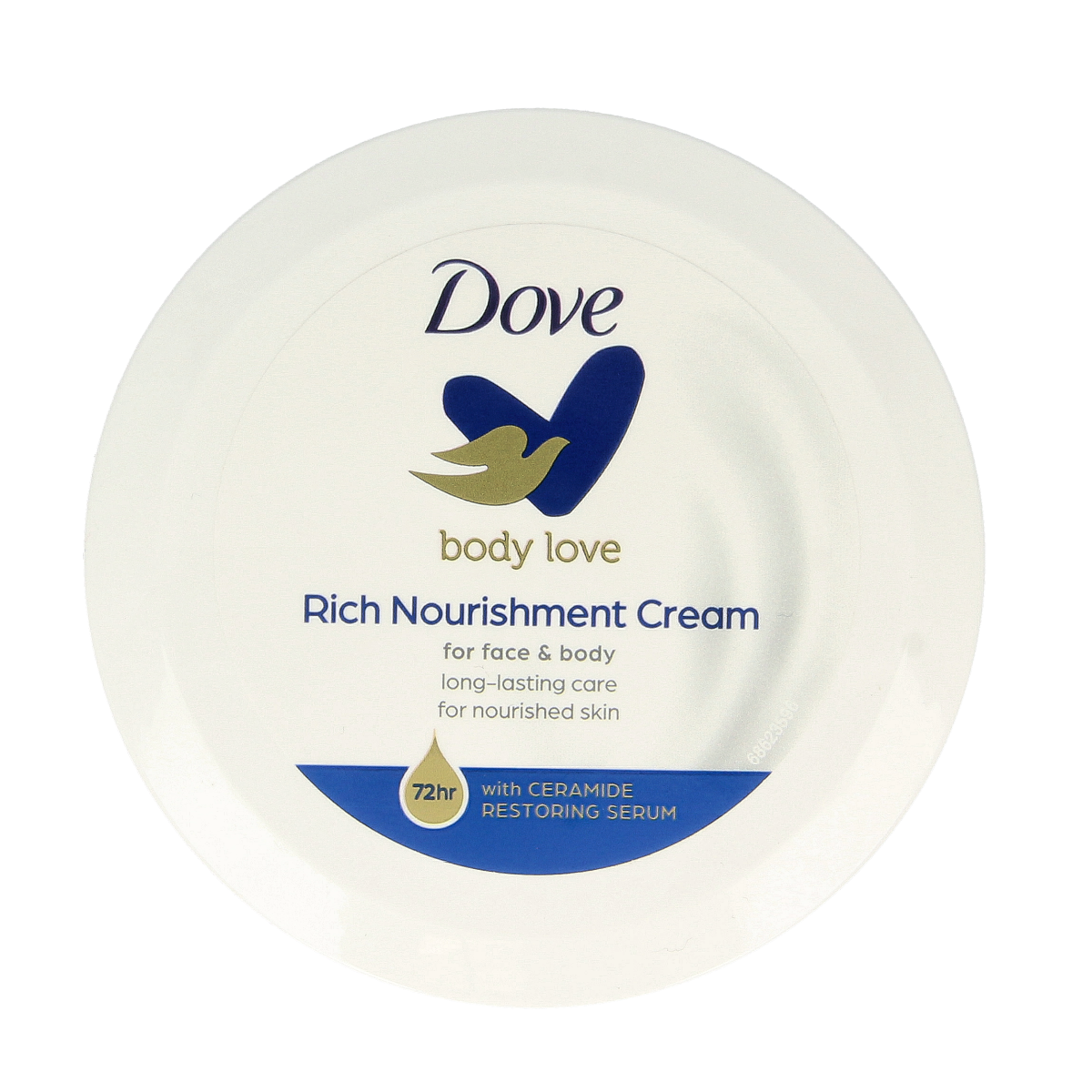 Dove voedende bodycrème in 150ml tube, creamy texture, perfect for nourishing and moisturizing skin.