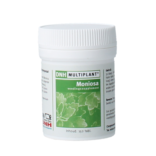 DNH Moniosa multiplant herbal supplement tablets in a bottle, natural herbal product for overall wellness.