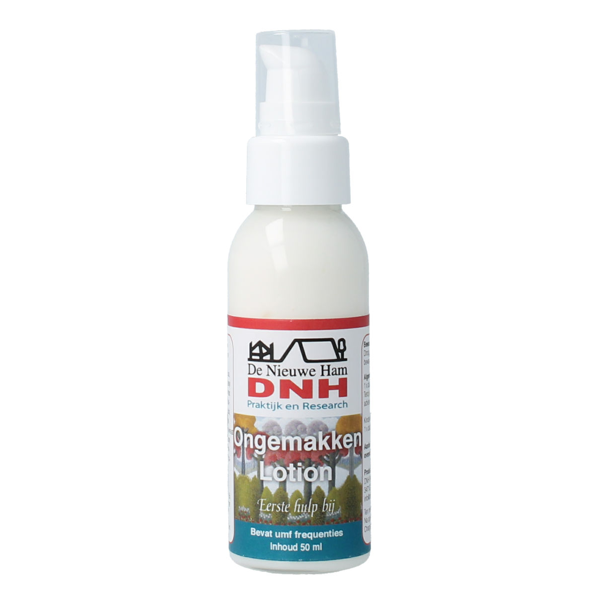 DNH Ongemakken lotion 50ml, a body care product with a white bottle and label, designed for skin treatment and nourishment.