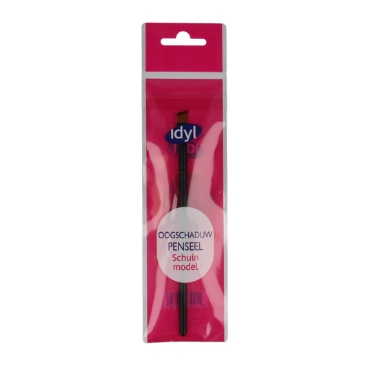 Idyl eye shadow brush with angled tip, make-up tool for precise application, shown in close-up image.