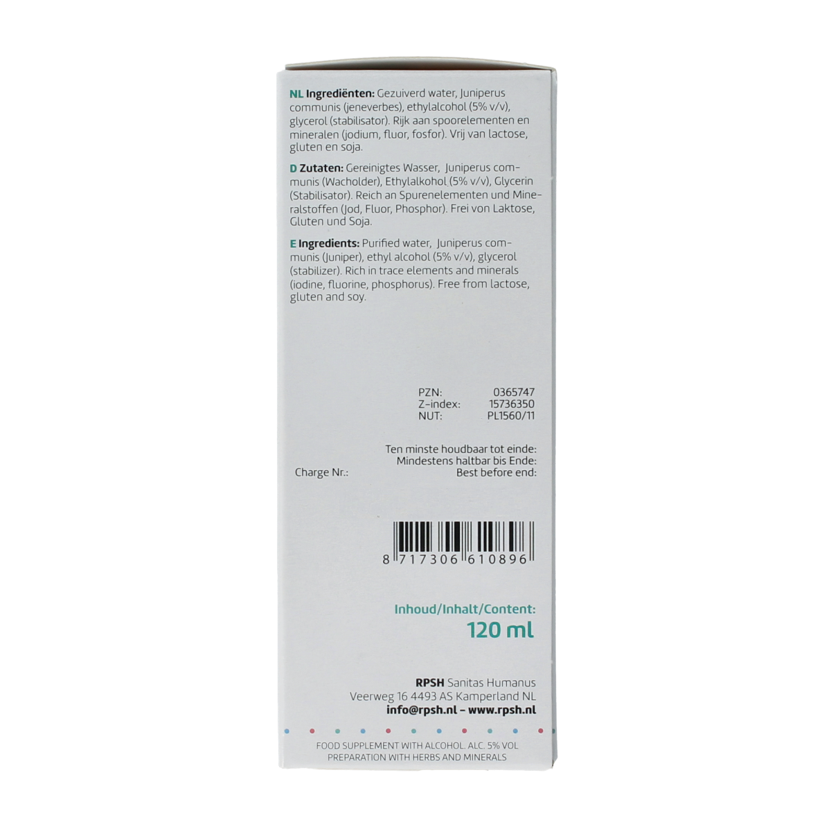 RPSH Oligo Juniperus communis - Jeneverbes 120.00 Milliliter