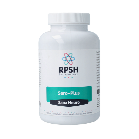 RPSH Sana Neuro Sero-Plus 120 capsules, multi-vitamin supplement with neuro-support ingredients, in a clear plastic bottle.