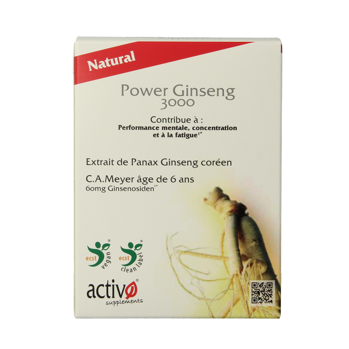 Activo Power ginseng 3000 60.00 Vegetarische capsules