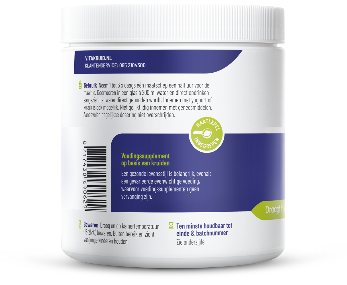 Vitakruid Psyllium 5000 mg & Glucomannan 1000 mg vezels 450.00 Gram