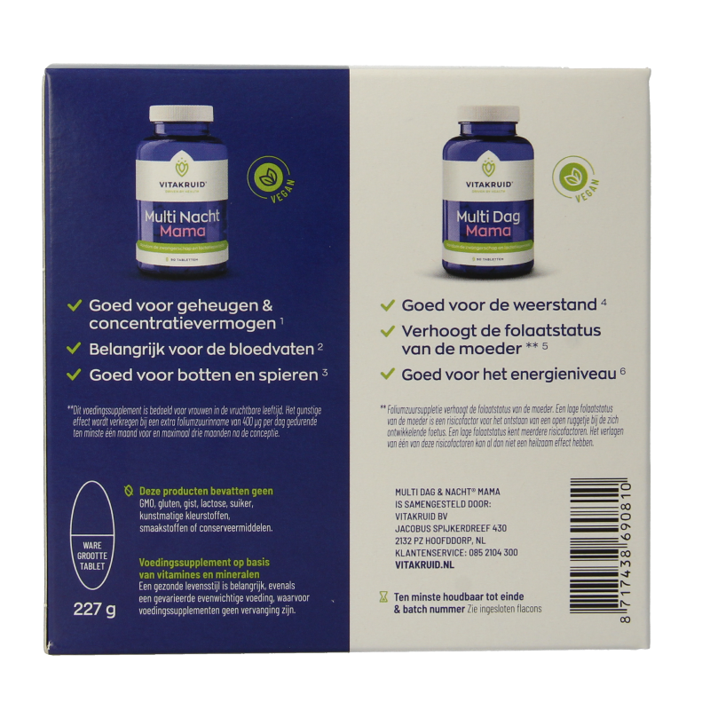 Vitakruid Multi dag & nacht mama 2 x 90 tabletten 180 Tabletten