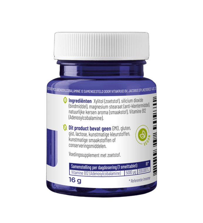 Vitakruid B12 5000 mcg adenosylcobalamine 60 Smelttabletten