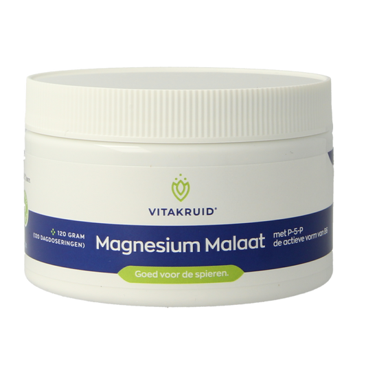 Vitakruid Magnesium Malaat met Vitamine B6 (P-5-P) 120 Gram