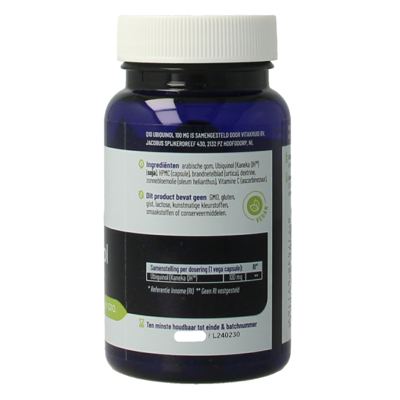 Vitakruid Co-enzym Q10 Ubiquinol actieve vorm Kaneka 100 mg 60 Vegetarische capsules