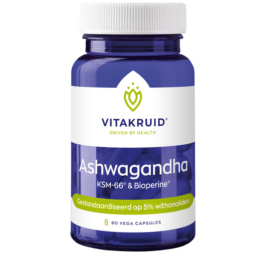 Vitakruid Ashwagandha 5% withanoliden KSM-66 & Bioperine 60.00 Vegetarische capsules