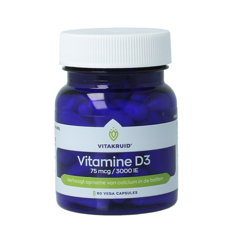 Vitakruid Vitamine D3 75 mcg / 3000 IE 60 Vegetarische capsules